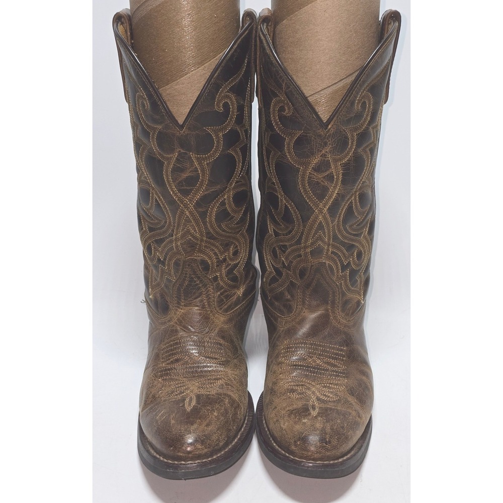 Laredo Womens 51112 Distressed Brown Leather Western Cowboy Boots Size 6.5 M